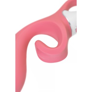 Нереалистичный вибратор Satisfyer Hug me, силикон, розовый (иной угол)