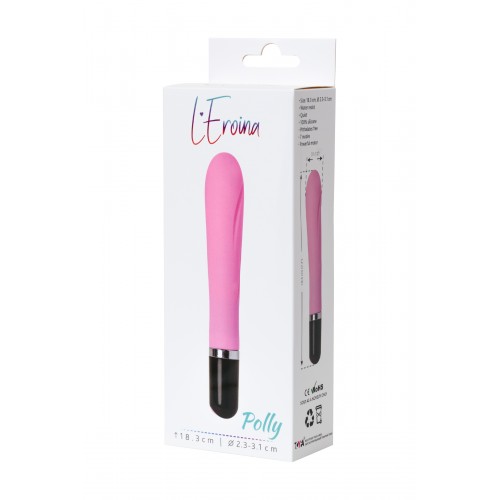 Нереалистичный вибратор LEROINA by TOYFA Polly, 7 режимов вибрации, силикон, розовый, 18,3 см, Ø 3,1 см