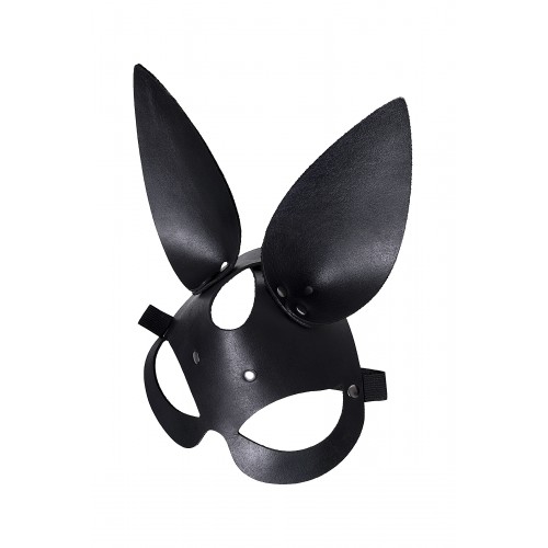 Маска с ушками зайки Pecado BDSM, натуральная кожа, черный