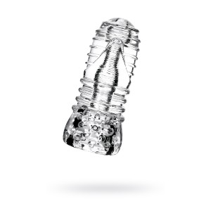 Мастурбатор нереалистичный Lingam by TOYFA  Savitri, TPE, Прозрачный, 14 см (иной угол)