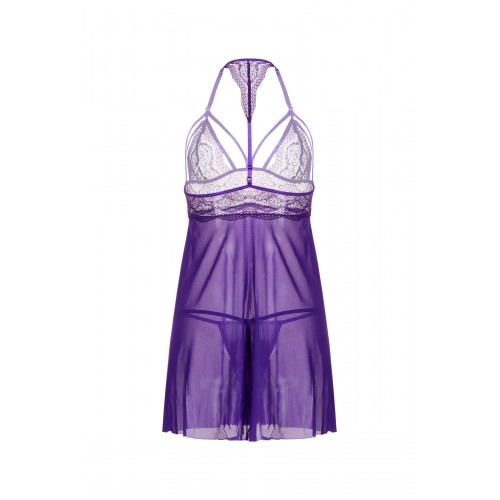 Комбинация и стринги Candy Girl Nevaeh фиолетовые, XL