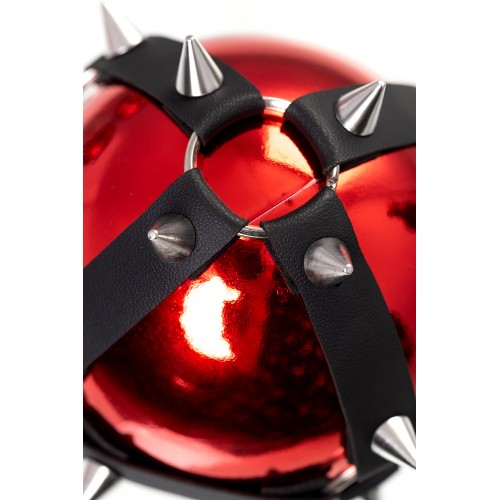Новогодний шар Pecado BDSM, с шипами, глянцевый, красный, 10 см