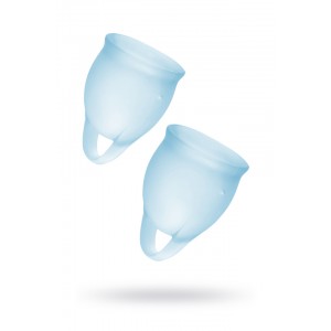 Менструальная чаша Satisfyer Feel Confident, 2 шт в наборе, силикон, голубой