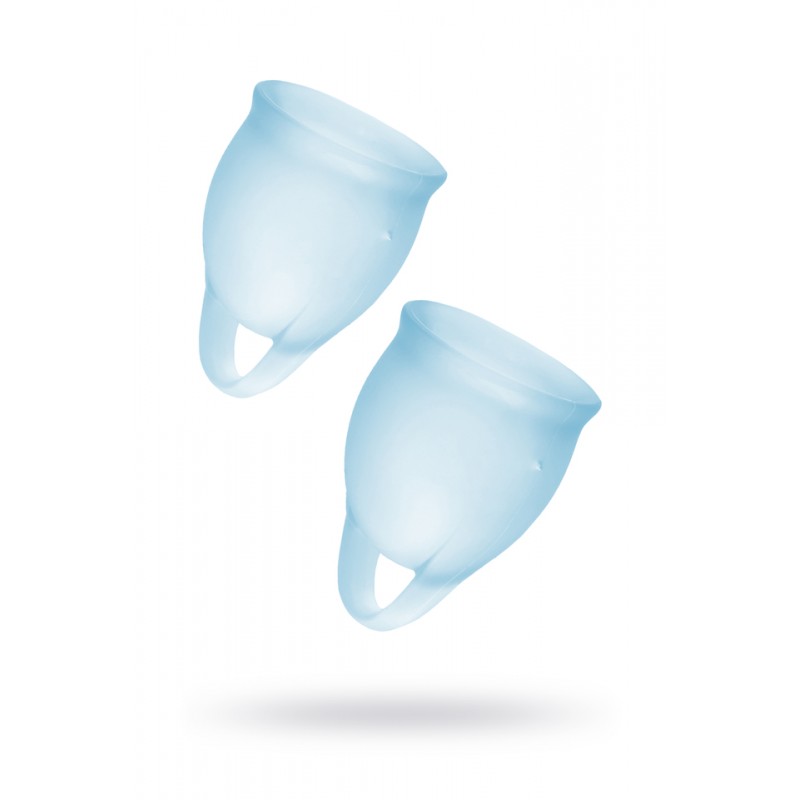 Менструальная чаша Satisfyer Feel Confident, 2 шт в наборе, силикон, голубой