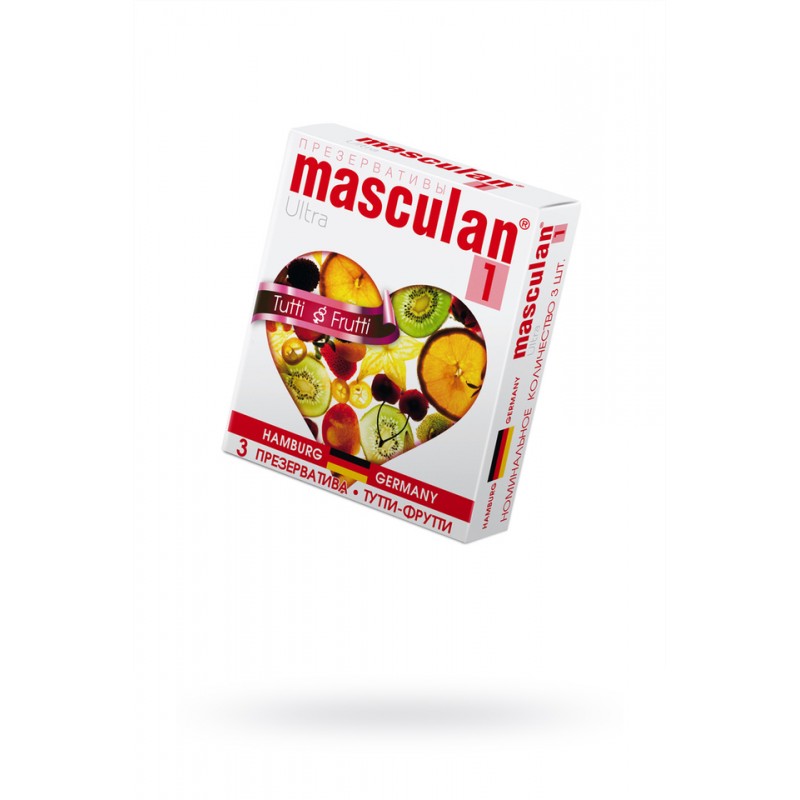 Презервативы Masculan Ultra 1,  3 шт.  Тутти-Фрутти (Tutti-Frutti)  ШТ