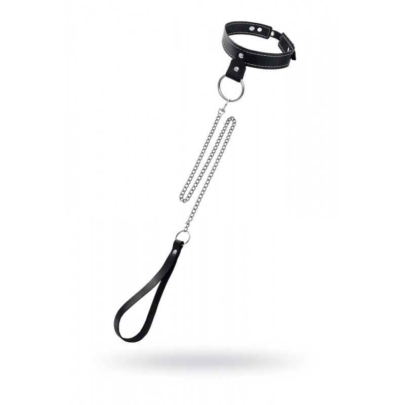 Ошейник однослойный узкий Pecado BDSM, натуральная кожа, черный