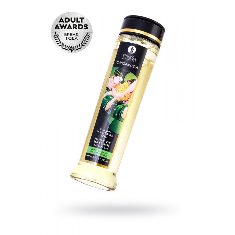 Масло для массажа Shunga Organica Exotic Green Tea, натуральное, с расслабляющим эффектом, с ароматом зелёного чая, 250 мл