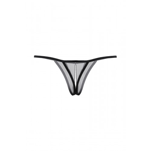 Стринги открытые со стразами SoftLine Collection, чёрный, S/L