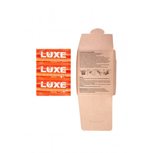 Презервативы Luxe КОНВЕРТ, Золотой кадиллак, лимон, 18 см., 3 шт. в упаковке