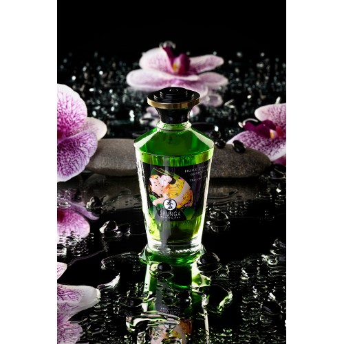 Масло для массажа Shunga Organic Exotic Green Tea, разогревающее, с ароматом зелёного чая, 100 мл