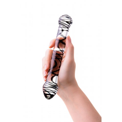 Двусторонний фаллоимитатор Sexus Glass, стекло, прозрачный, 20,5 см