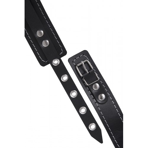 Ошейник однослойный узкий Pecado BDSM, натуральная кожа, черный