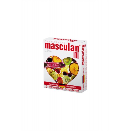 Презервативы Masculan Ultra 1,  3 шт.  Тутти-Фрутти (Tutti-Frutti)  ШТ