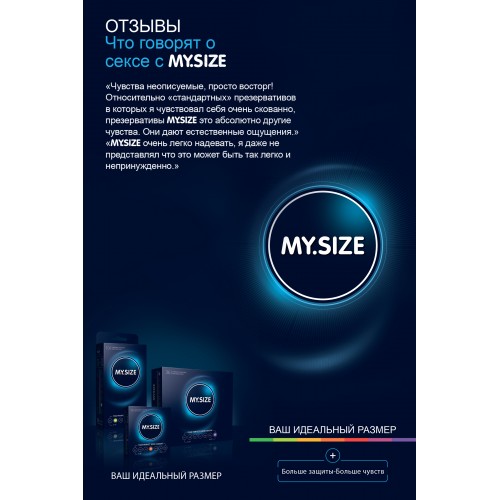 Презервативы My.Size, латекс, 22,3 см, 6,9 см, 3 шт.