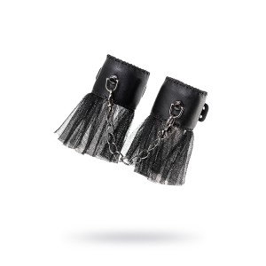 Наручники Штучки-дрючки с сеткой, черные (иной угол)