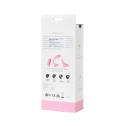 Нереалистичный вибратор Le Stelle PERKS SERIES EX-3, силикон, розовый, 18 см