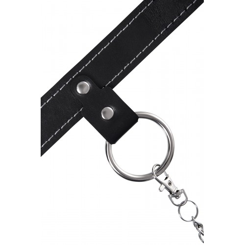 Ошейник однослойный узкий Pecado BDSM, натуральная кожа, черный