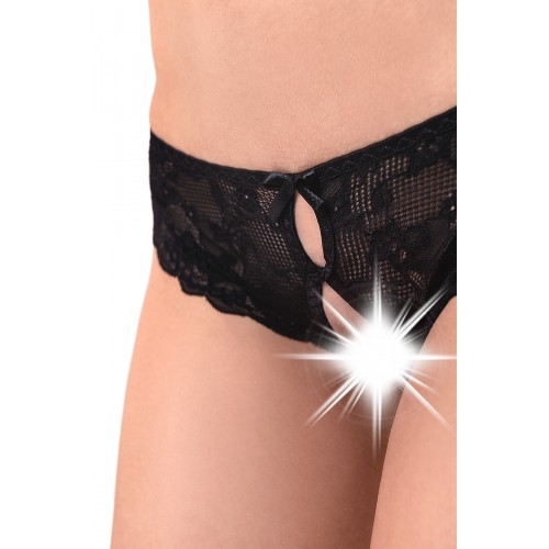 Эротические трусики Erolanta Lingerie Collection, кружевные, черные (50-52)