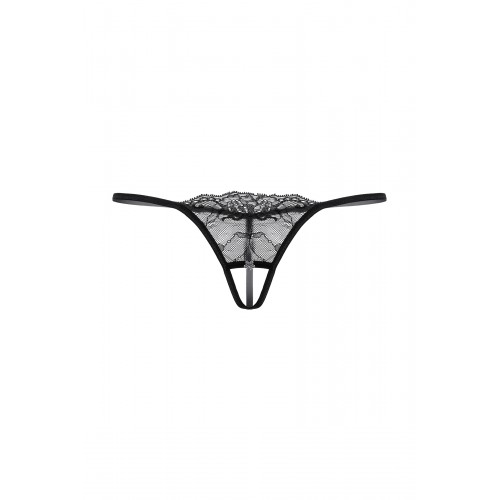 Стринги открытые с украшением SoftLine Collection, черный, S/L