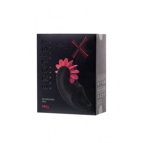 Виброкольцо Erotist Mill, силикон, чёрный, 8,5 см, Ø 2,6 см