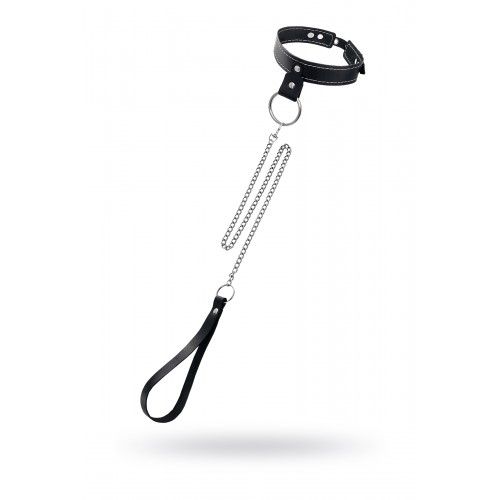 Ошейник однослойный узкий Pecado BDSM, натуральная кожа, черный