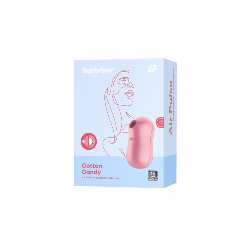 Вакуум-волновой бесконтактный стимулятор клитора Satisfyer Cotton Candy, силикон, розовый
