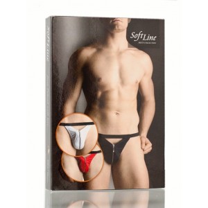 Стринги мужские с молнией SoftLine Collection, черный, S/L (иной угол)