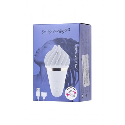 Вибромассажер Satisfyer layons Sweet Treat, силикон, белый, 10,4 см.