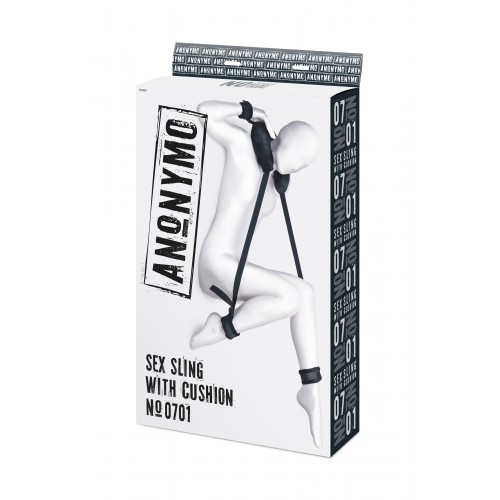 Стропа фиксирующая Anonymo #0701 с подушкой, велюр, черная, 127 см