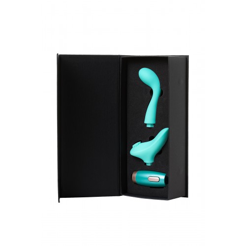 Нереалистичный вибратор Le Stelle PERKS SERIES EX-4, Силикон, Бирюзовый, 16,5 см