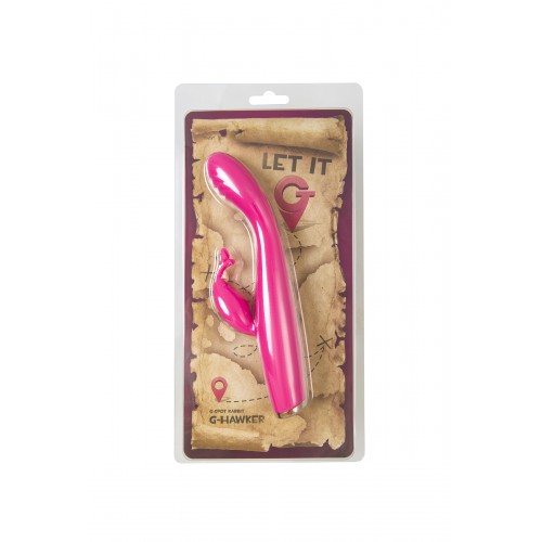 Вибратор для точки G с клиторальной стимуляцией Let it G, G-Hawker, силикон, розовый, 19,5 см