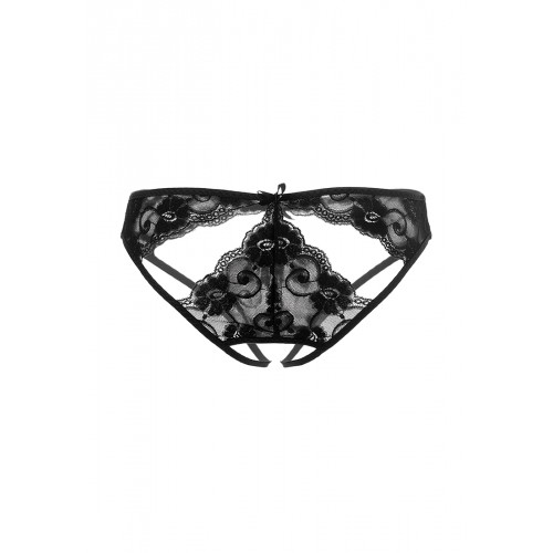 Эротические трусики Erolanta Lingerie Collection, кружевные с ажурными вырезами, черные (42-44)