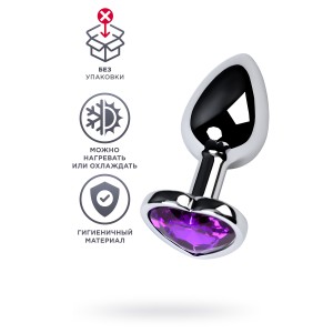 Анальный страз, металл, серебряный, 7 см (иной угол)