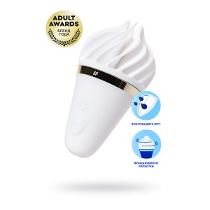 Вибромассажер Satisfyer layons Sweet Treat, силикон, белый, 10,4 см. Вибромассажер Satisfyer layons Sweet Treat, силикон, белый, 10,4 см. (иной угол)