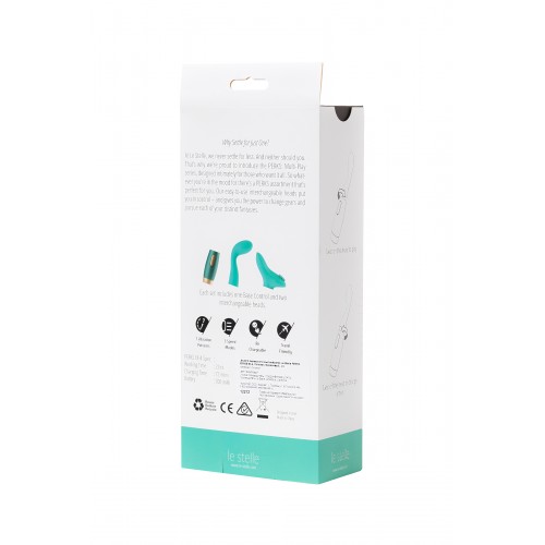 Нереалистичный вибратор Le Stelle PERKS SERIES EX-4, Силикон, Бирюзовый, 16,5 см