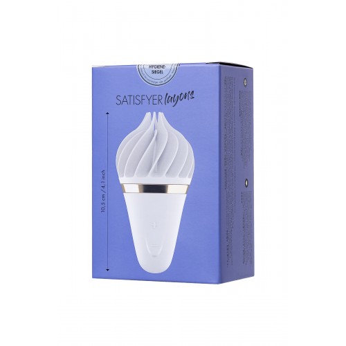 Вибромассажер Satisfyer layons Sweet Treat, силикон, белый, 10,4 см.