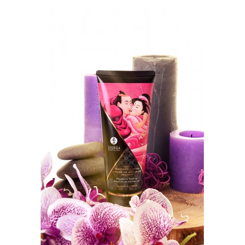 Массажный крем Shunga Raspberry Feeling, съедобный, со вкусом малины, 200 мл