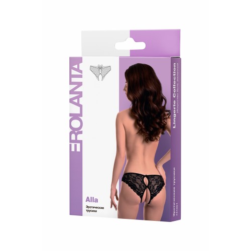 Эротические трусики Erolanta Lingerie Collection, кружевные, черные (50-52)