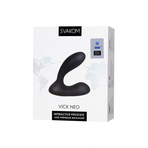 Стимулятор простаты Svakom Vick Neo, силикон, чёрный, 10 см