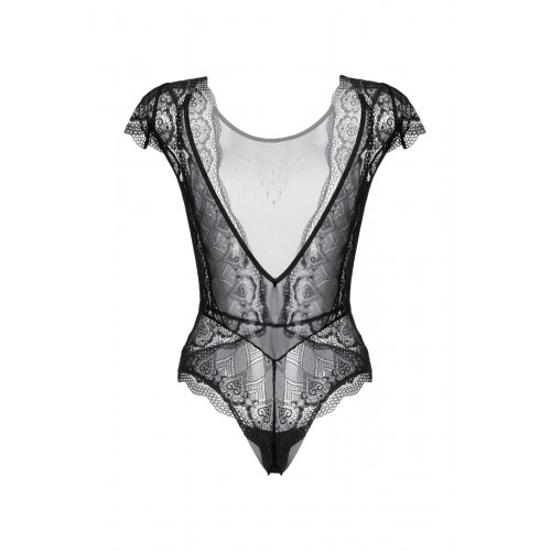 Боди Candy Girl Delight с открытой спиной, чёрное, XL
