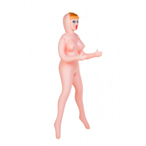 Кукла надувная Olivia, блондинка, TOYFA Dolls-X Passion, с тремя отверситями, кибер вставка: вагина-анус, 160 см