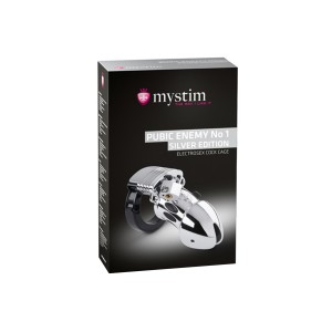 Электростимулятор Mystim Pubic Enemy No 1, хирургическая сталь, серебряный, 8,2 см Электростимулятор Mystim Pubic Enemy No 1, хирургическая сталь, серебряный, 8,2 см (иной угол)