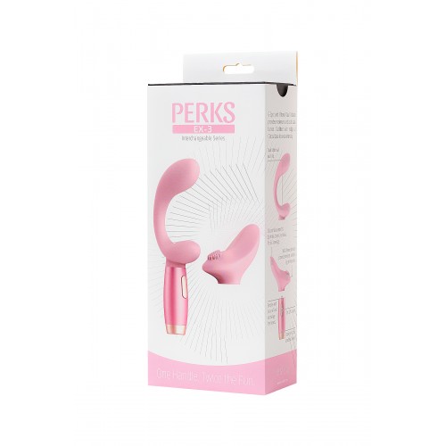 Нереалистичный вибратор Le Stelle PERKS SERIES EX-3, силикон, розовый, 18 см