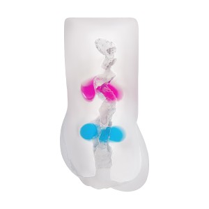 Мастурбатор реалистичный TOYFA Juicy Pussy Crystal Wave, TPE, 13,5 см (иной угол)