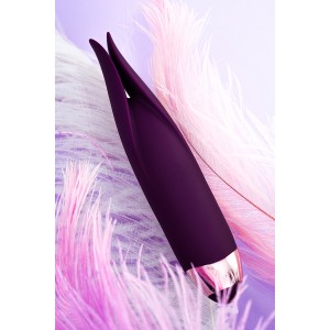 Вибростимулятор L'EROINA by TOYFA Flo, 10 режимов вибрации, силикон, фиолетовый, 18,5 см (иной угол)