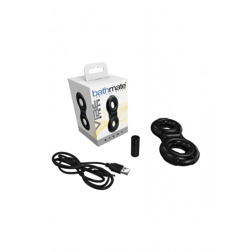 Виброкольцо на пенис Bathmate Eight, elastomex, чёрное, Ø4-5 см