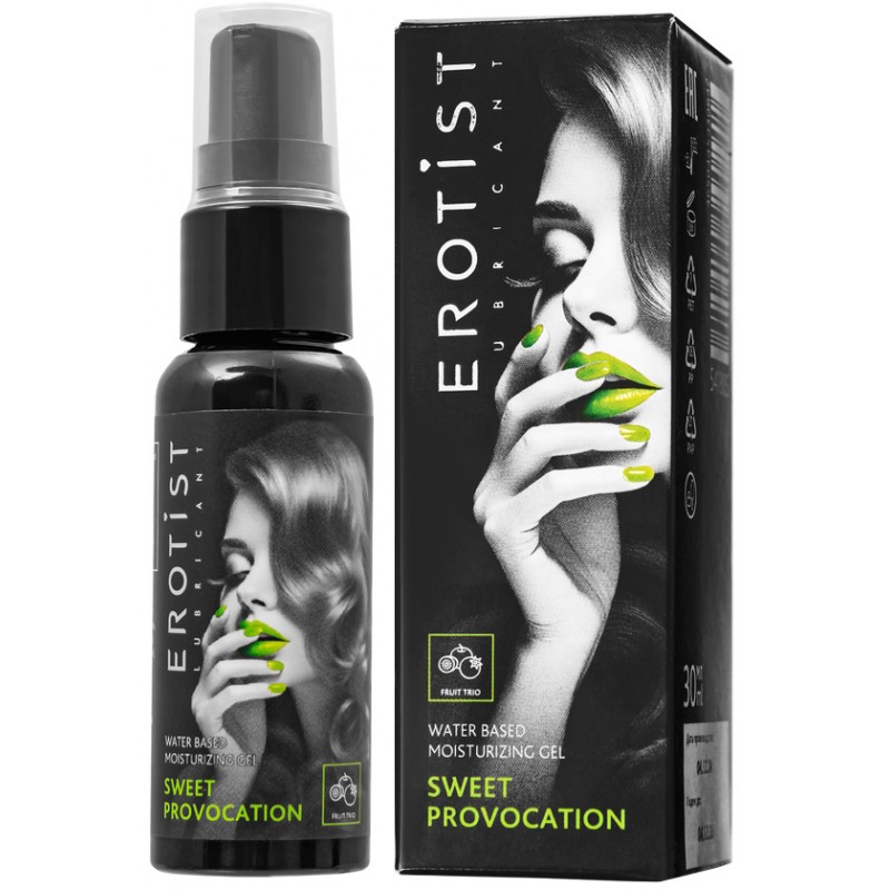 Съедобный гель Erotist SWEET PROVOCATION: FRUIT TRIO ( со вкусом КИВИ, ГРАНАТА И ЯБЛОКА), 30мл