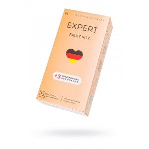 Презервативы EXPERT Fruit Mix Germany 12шт +(3 бесплатно)., фруктовые ароматизированные