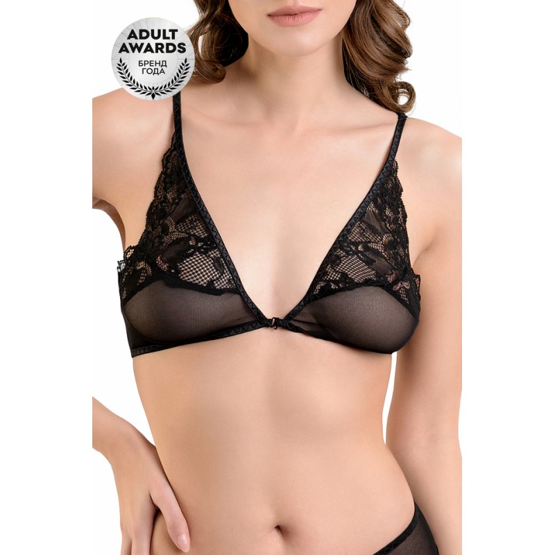 Бралетт Erolanta Odette с застежкой спереди черный (42-44) в пакете