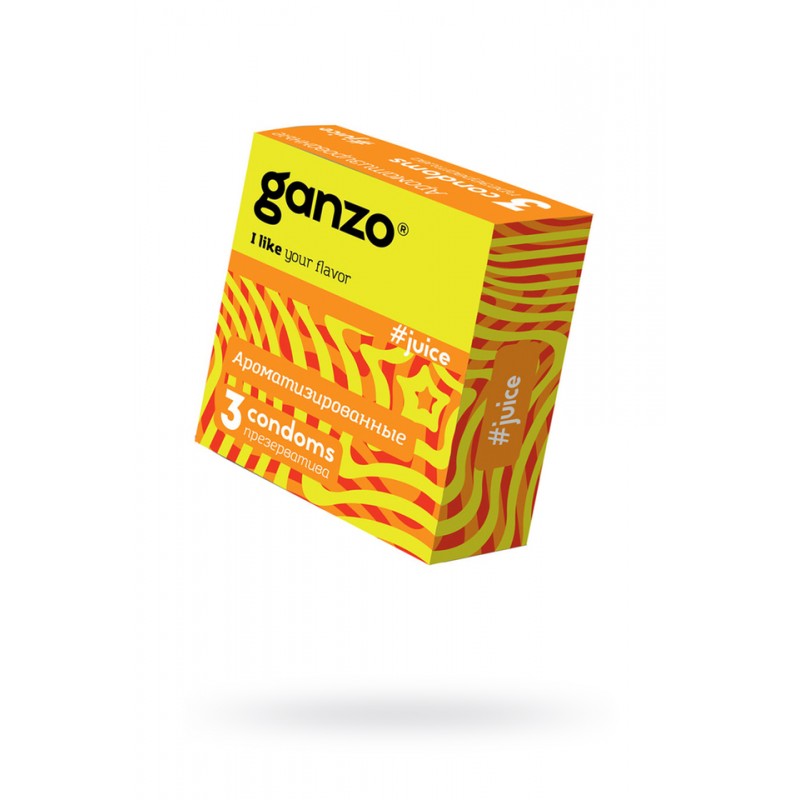 Презервативы Ganzo, juice, латекс, аромат, 18 см, 5,2 см, 3 шт.